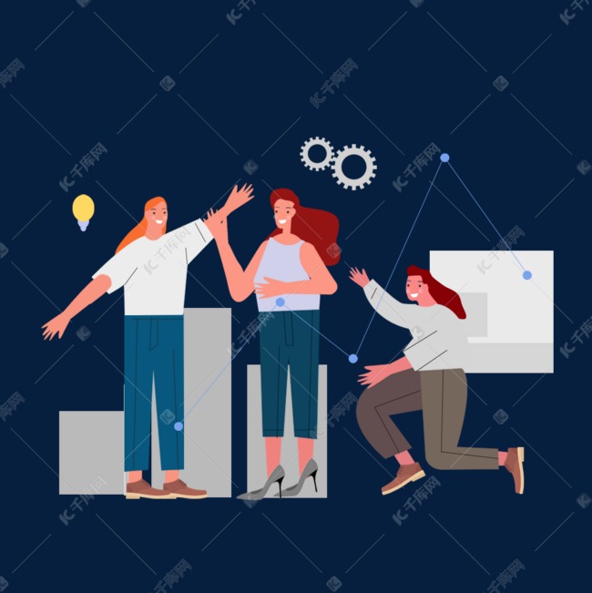 更多卡通手绘团队信息商务合作插画设计图片快来千库吧