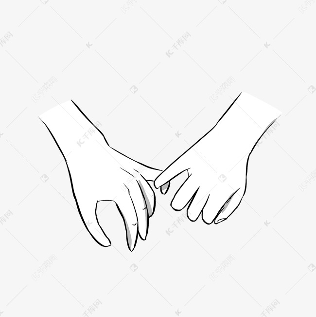 线描拉钩钩手势