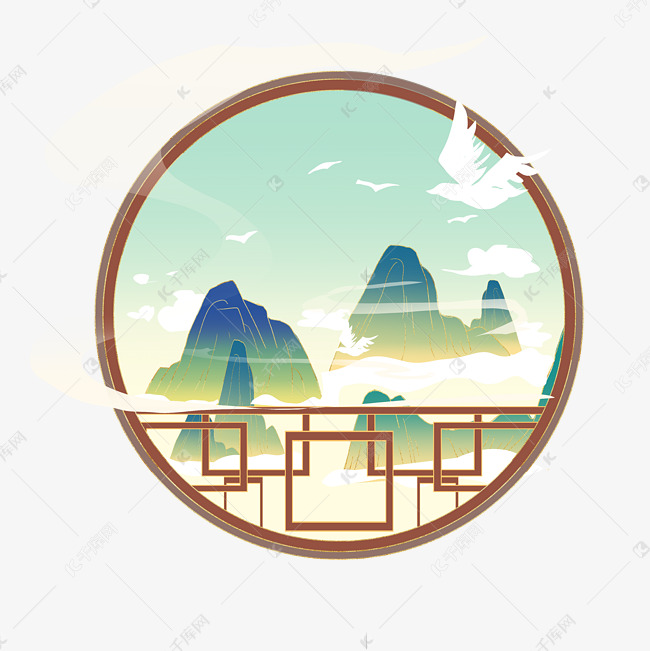 古风家具圆形窗子