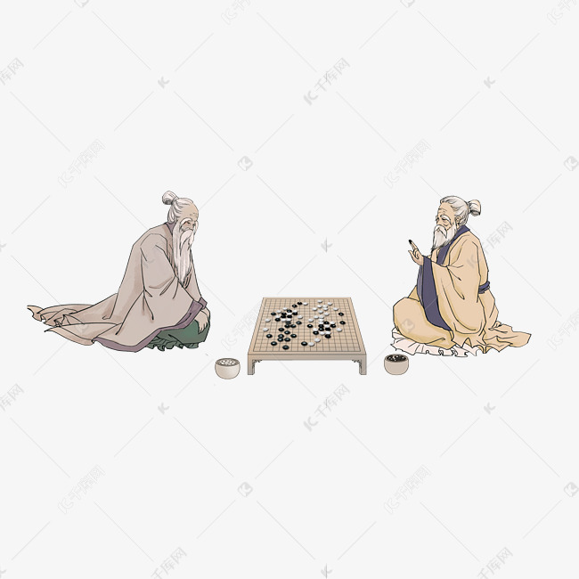 免抠元素 下棋 古代古风人物生活素材来源:千库网商用版权素材(图片