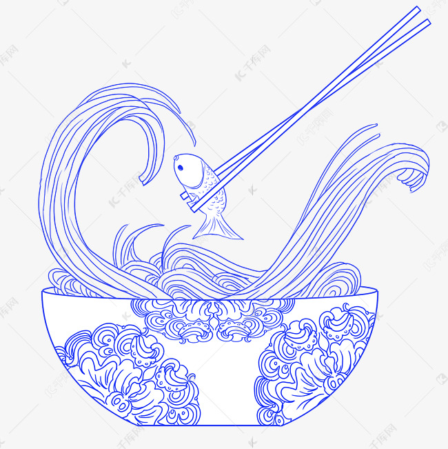 线描海鲜面条素材图片免费下载-千库网
