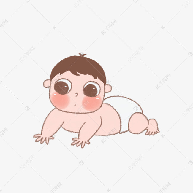趴着穿纸尿裤宝宝
