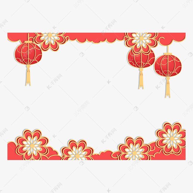 新年喜庆灯笼边框