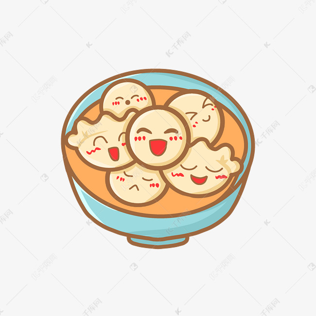 冬至可爱汤圆饺子