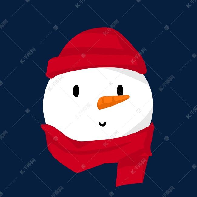 圣诞白色雪人头像