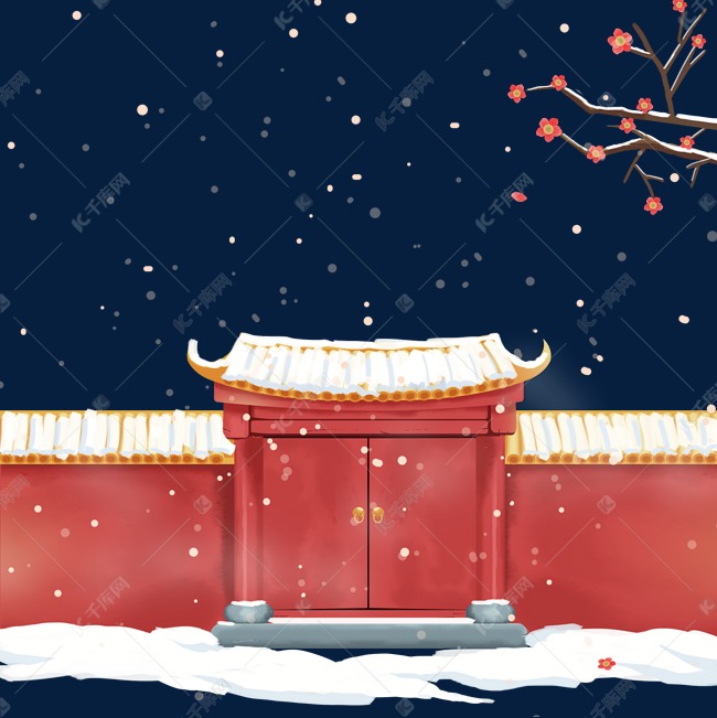 古风中国风冬天雪景