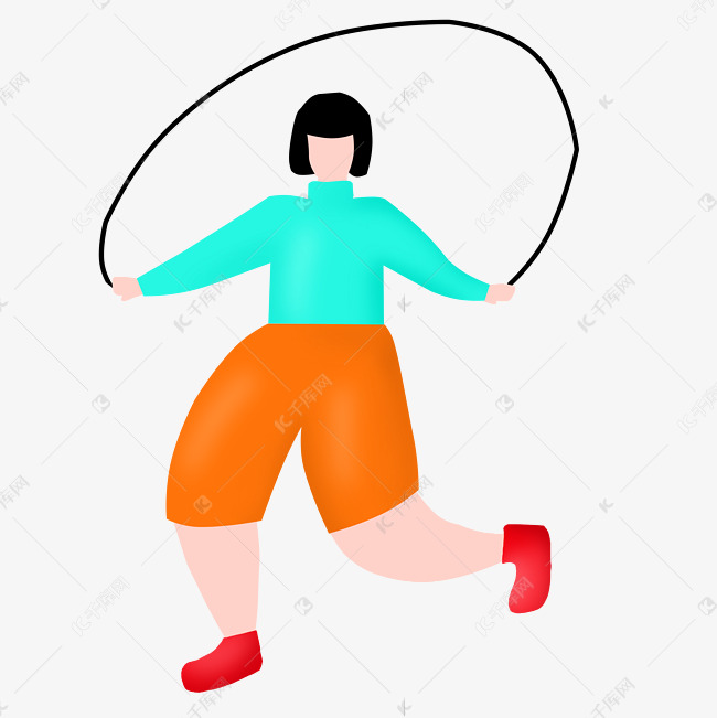 扁平跳绳女孩
