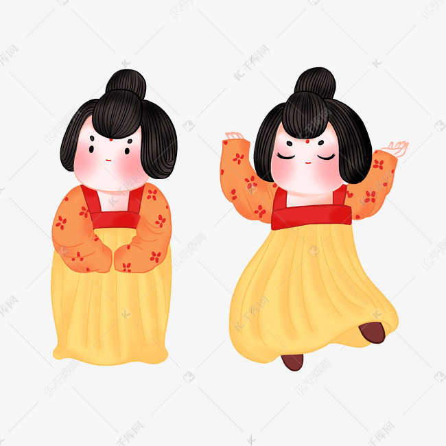 免抠元素 唐仕女 唐朝唐仕女唐风跳舞版权可商用有保障