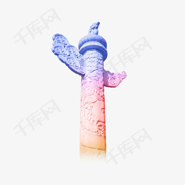 彩色华表中华柱
