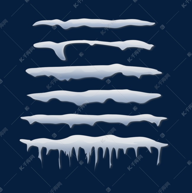 抽象风格积雪雪帽融化冰柱