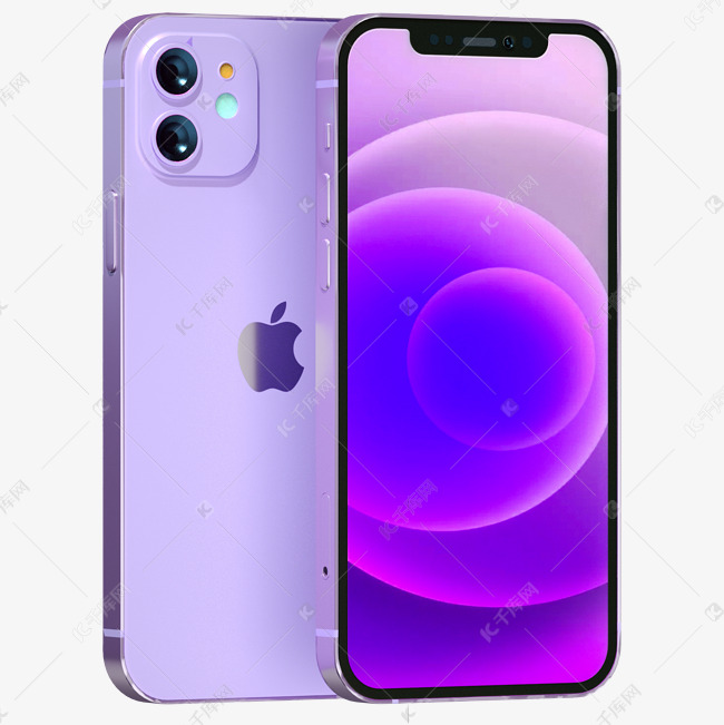 紫色苹果iphone12手机