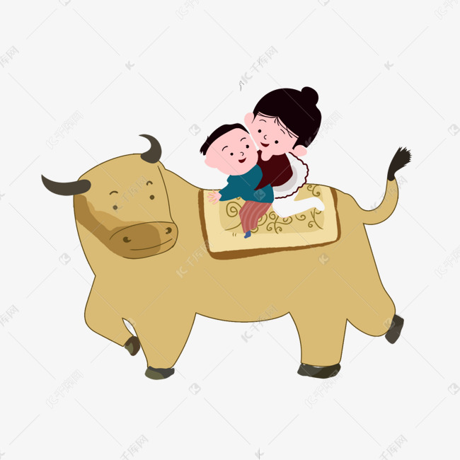 牛孩童骑牛