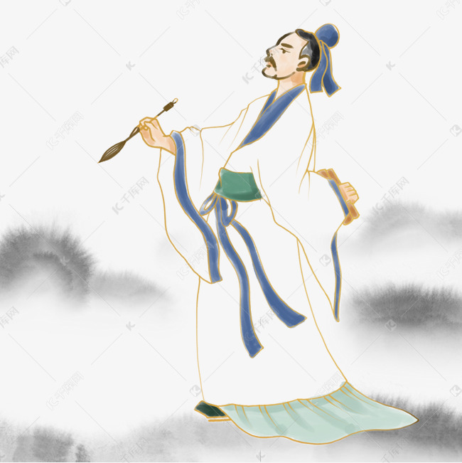 端午端午节国潮屈原金边屈原