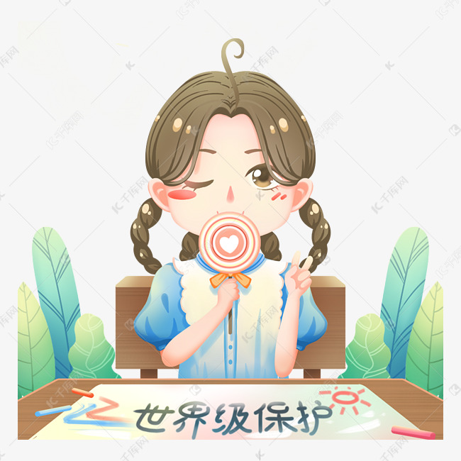 世界无童工日可爱吃糖女孩