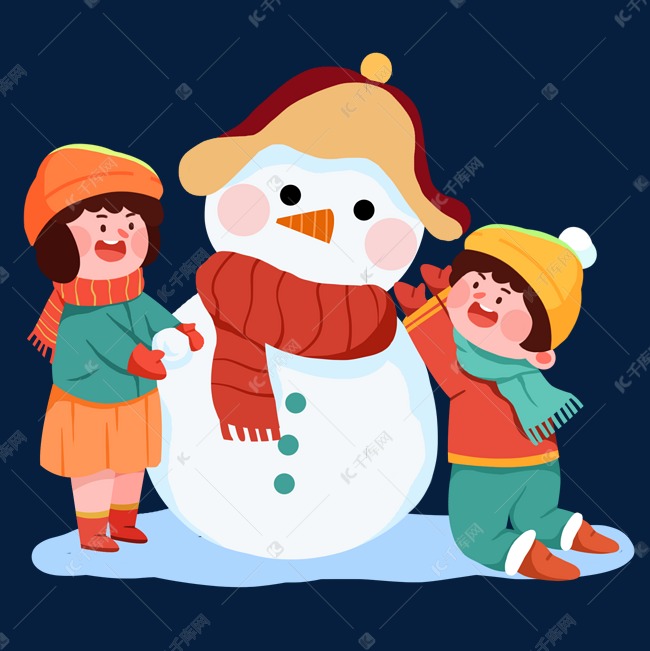 堆雪人节气大雪二十四节气
