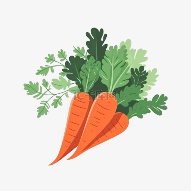 扁平蔬菜卡通手绘胡萝卜