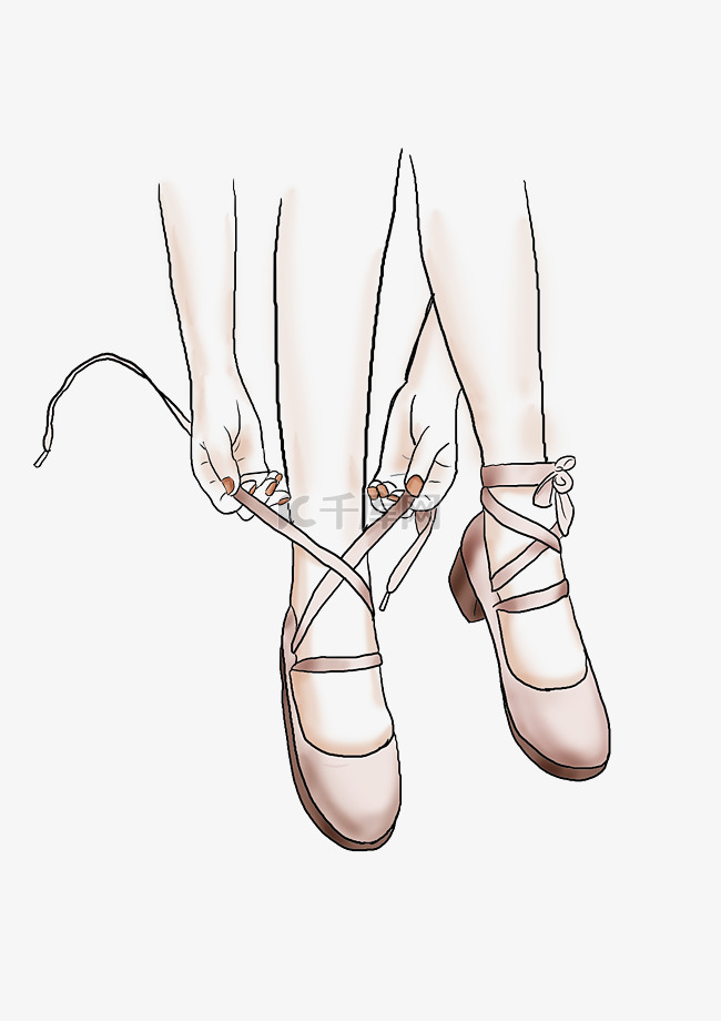 手绘粉色芭蕾舞蹈鞋
