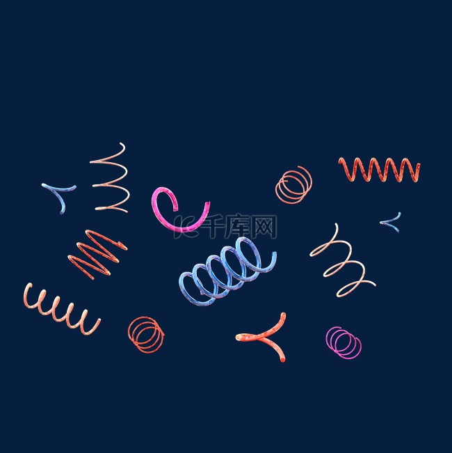 c4d彩色卡通螺旋形悬浮素材