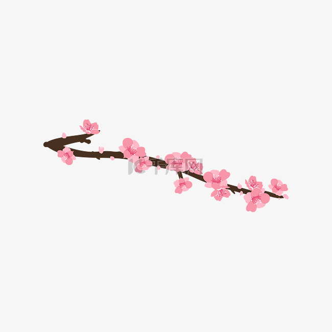 粉红色的桃花插画