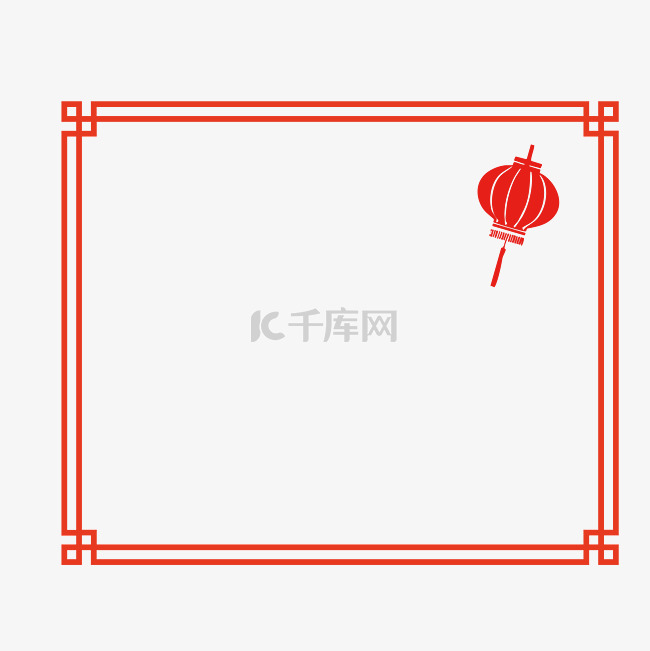 红色新年中国风边框素材