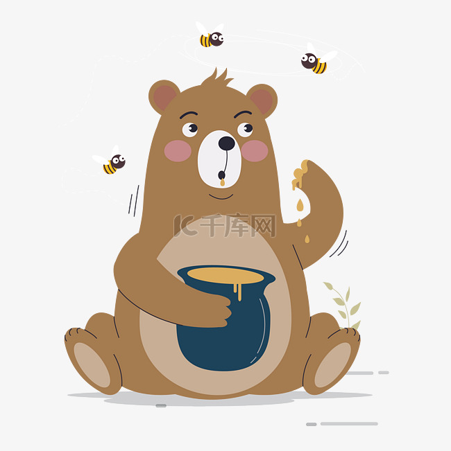 偷吃蜂蜜的熊免抠图