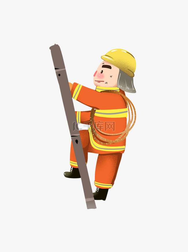 消防员安全火灾处理工作插图元素