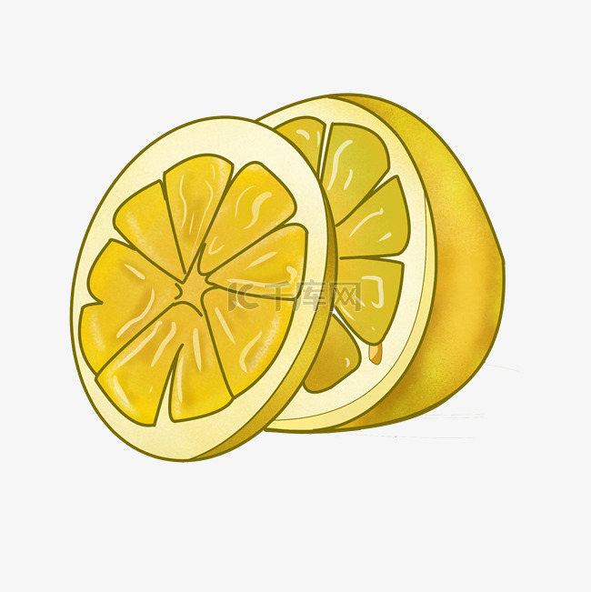 新鲜水果生鲜柠檬插画