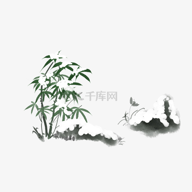 水墨画装饰图插画