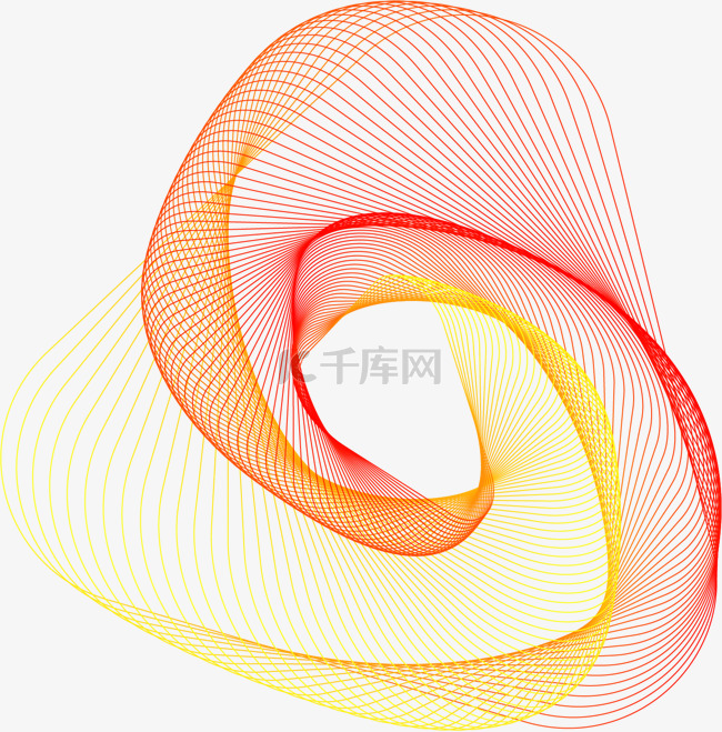 黄红色几何图案元素