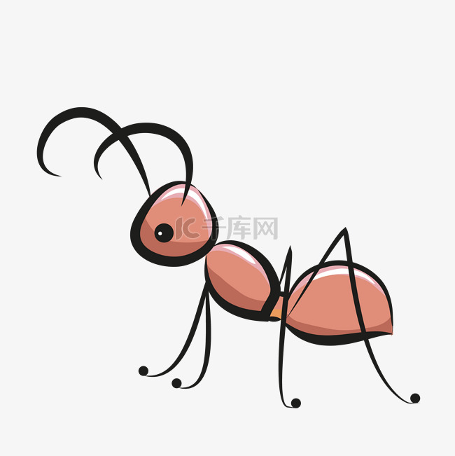手绘风可爱的卡通蚂蚁