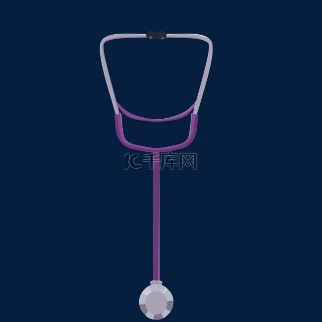 紫色的听诊器插画