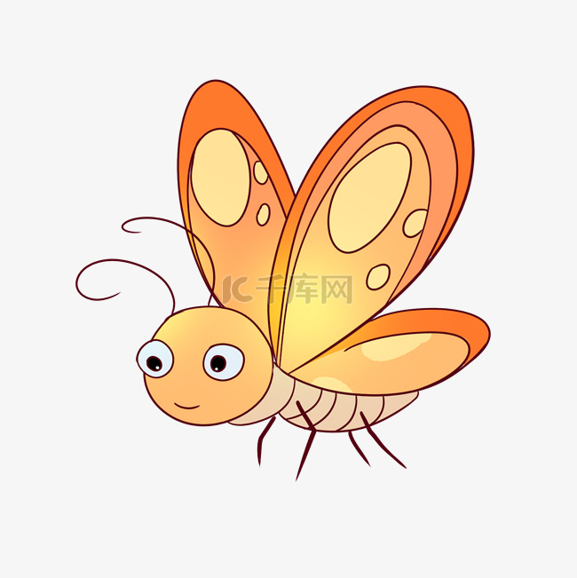 可爱小昆虫蝴蝶插画