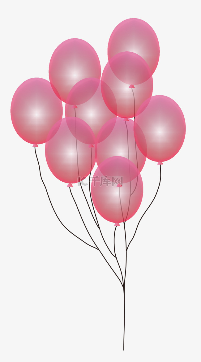 粉色浪漫气球png矢量图