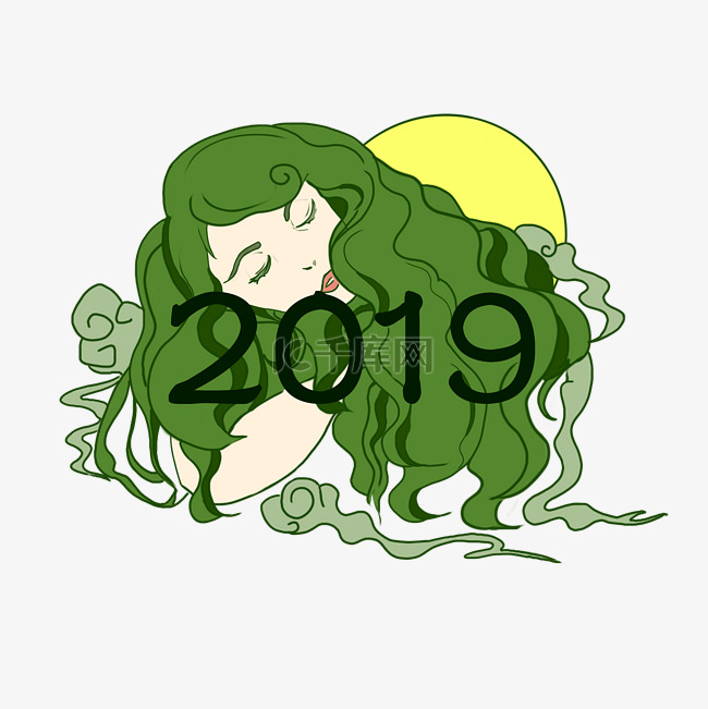 2019美女艺术手绘插画