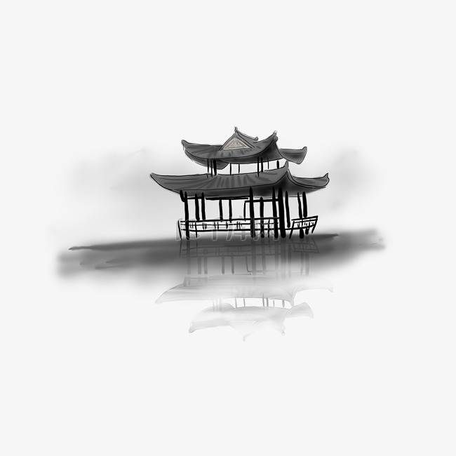 中国水墨手绘风景