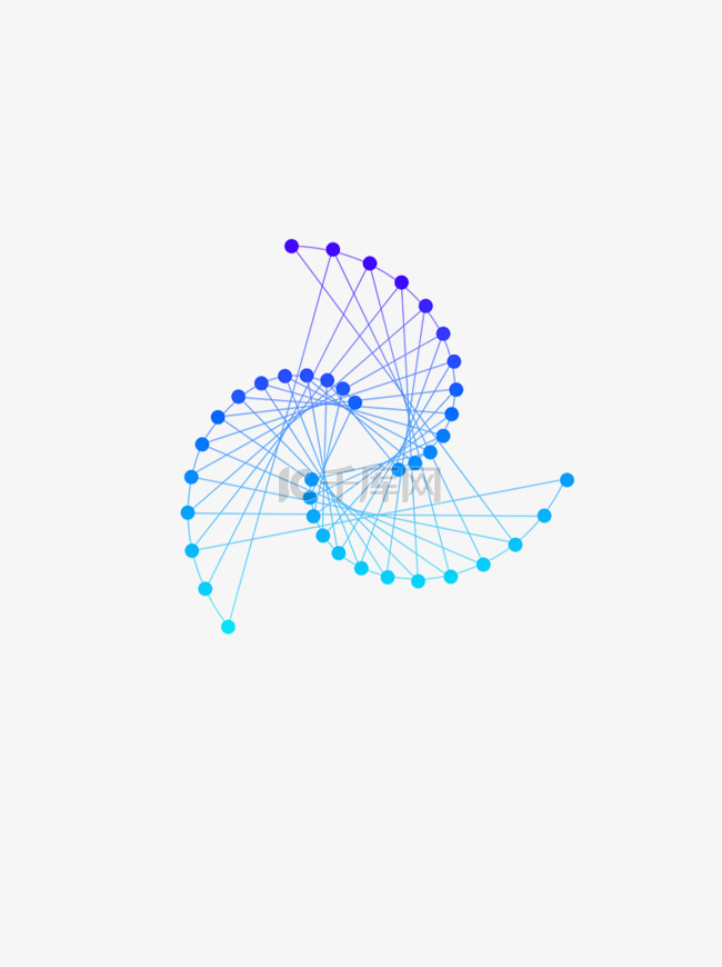 科技分子螺旋装饰素材设计