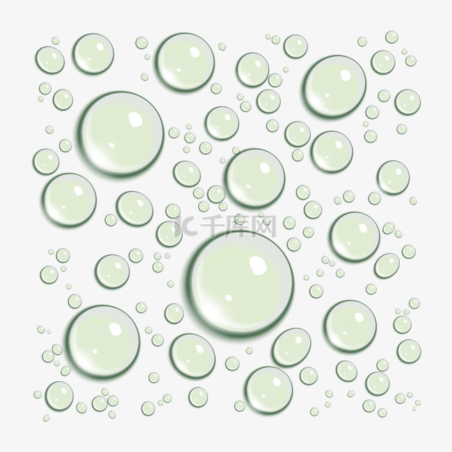 淡绿色矢量水珠元素