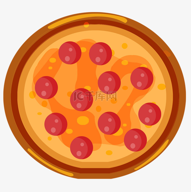 手绘美食披萨插画