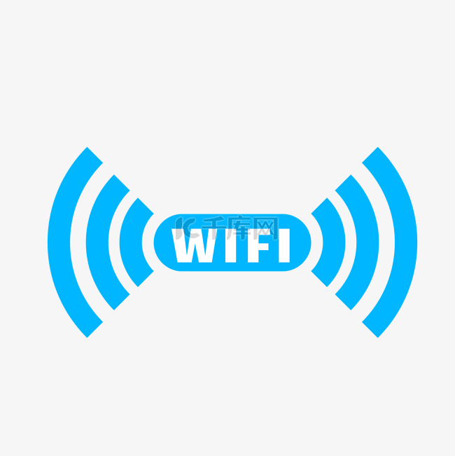 蓝色WiFi标签矢量图