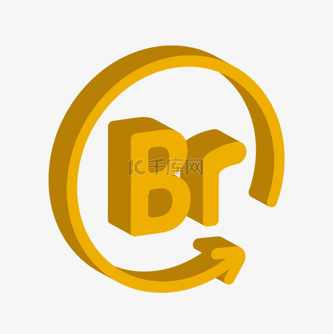 Br设计图像软件黄色2.5D简