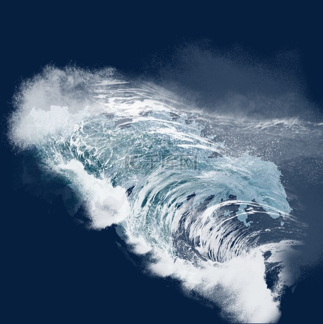 海浪蓝色海洋大风大浪元素