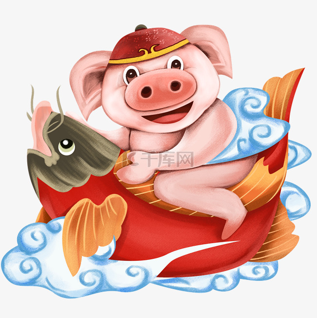 猪年插画中国传统