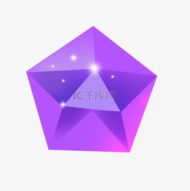 紫色的钻石手绘插画