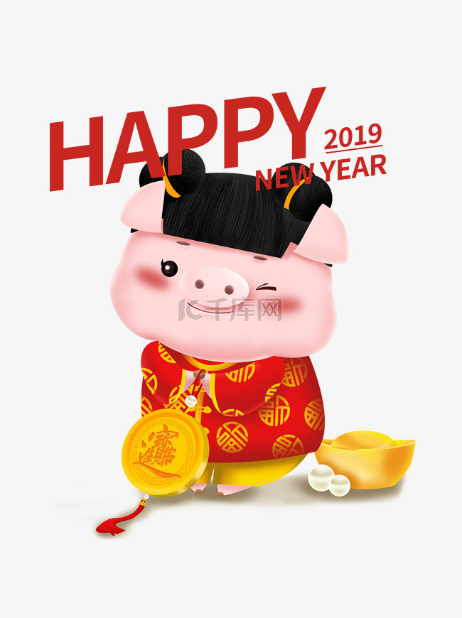 新年可爱猪立体IP卡通形象福娃