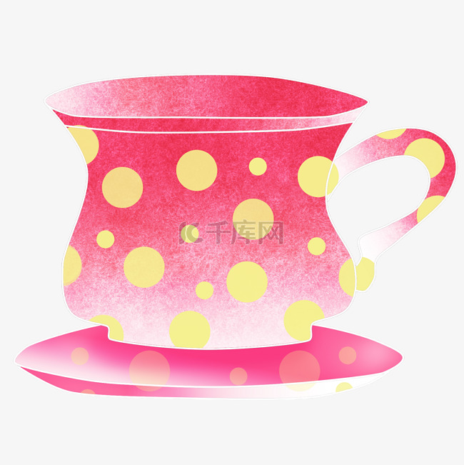 粉色的咖啡杯插画