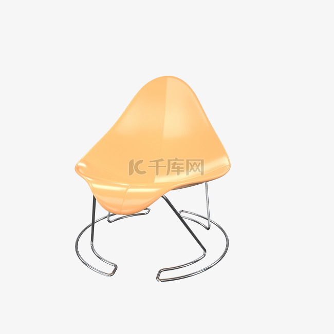 3D橙色金属靠椅