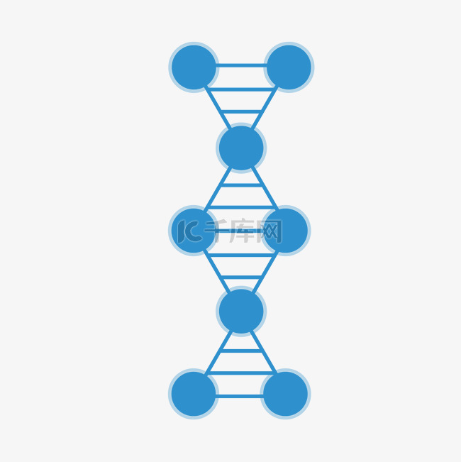 简约蓝色DNA矢量PPT元素