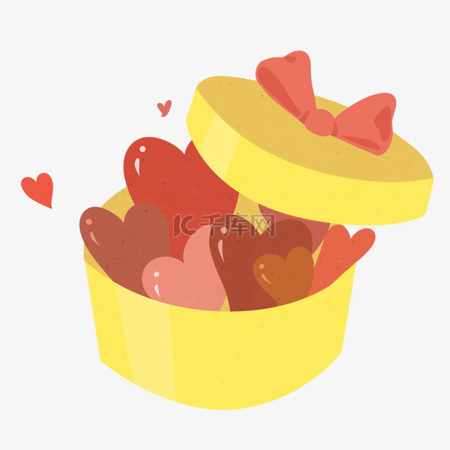 黄色盒装糖果插画