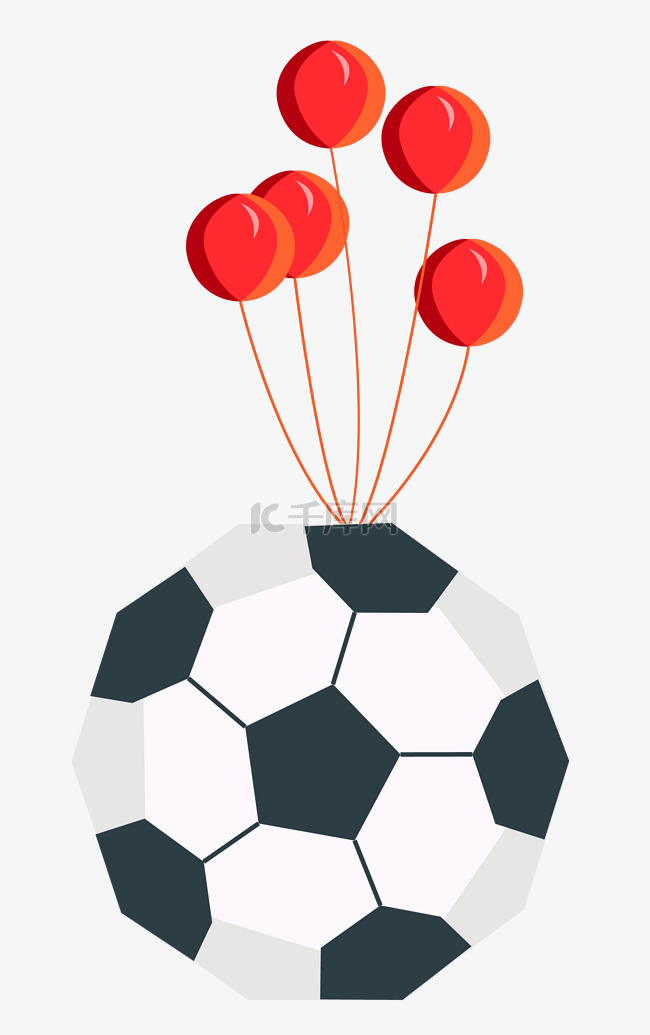 手绘气球足球