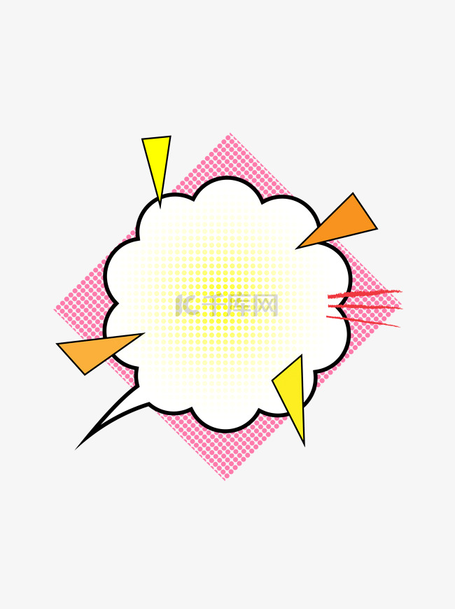波普风对话框装饰图案设计元素
